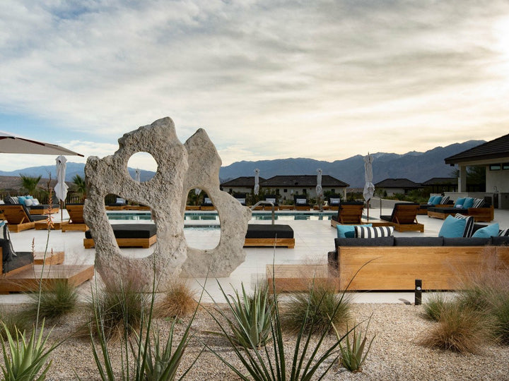 Colossal Cast Stone Sculpture Two Holes, Charcoal Stone Sculptures & Statues Phillips Collection