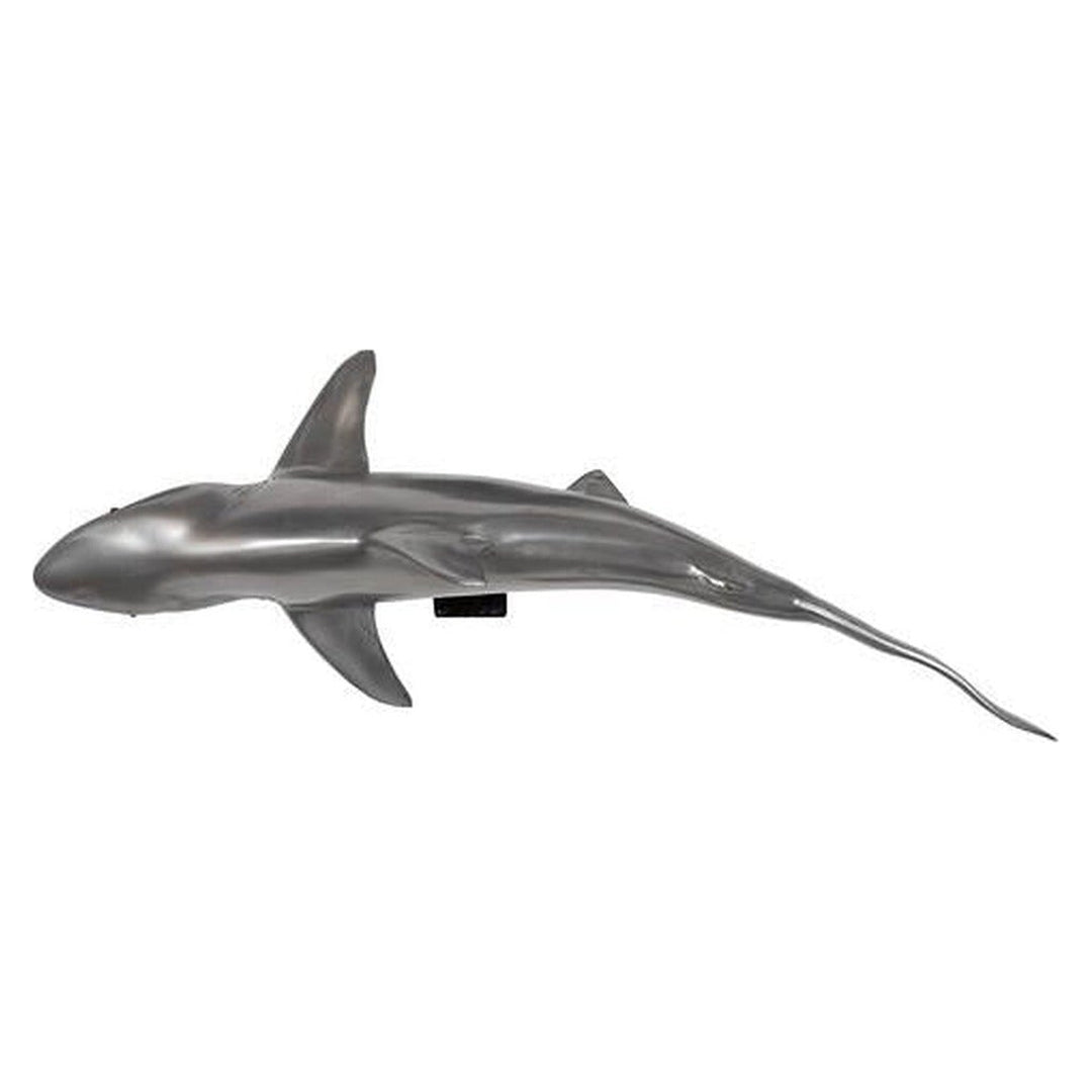 Whaler Shark Fish Wall Sculpture, Resin, Polished Aluminum Finish Phillips Collection