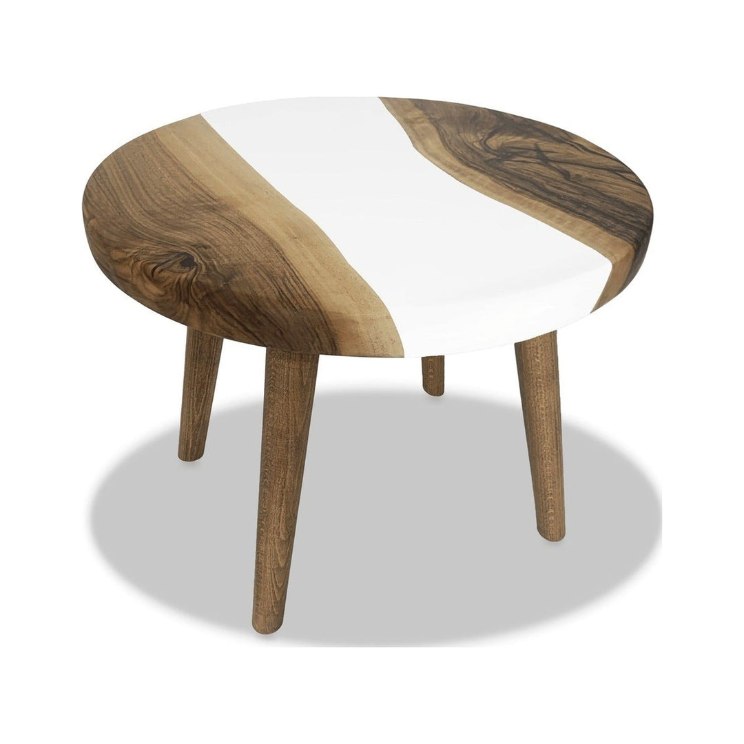 White Gamba di Legno Walnut Wood Coffee Table Arditi Collection