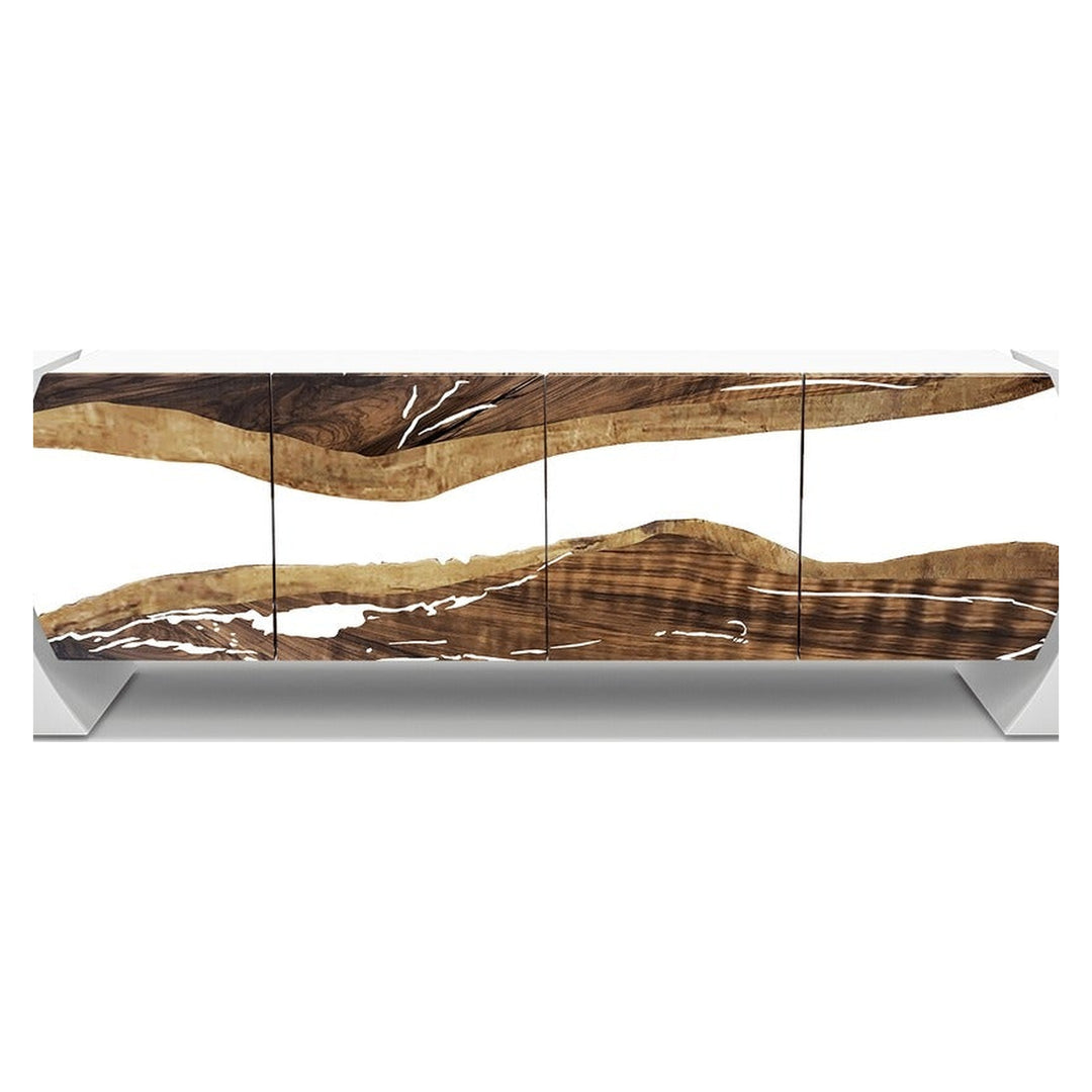 White Loire Walnut Wood Credenza Arditi Collection