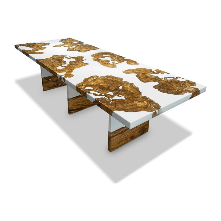 White Thyria Olive Wood Dining Table Arditi Collection
