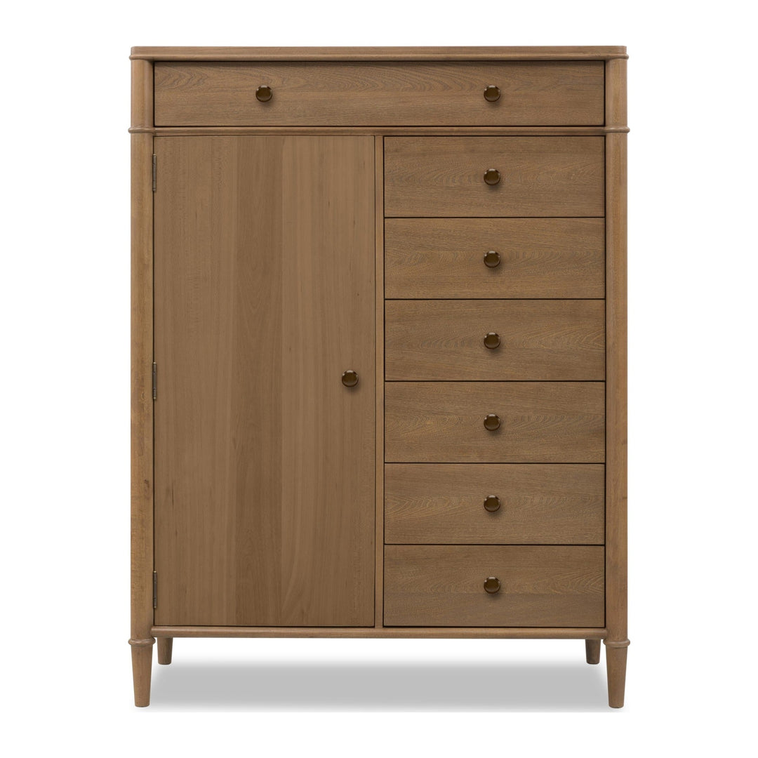 Whitmore Door Chest with Jewelry Storage by Modus in Claystone — on a white background