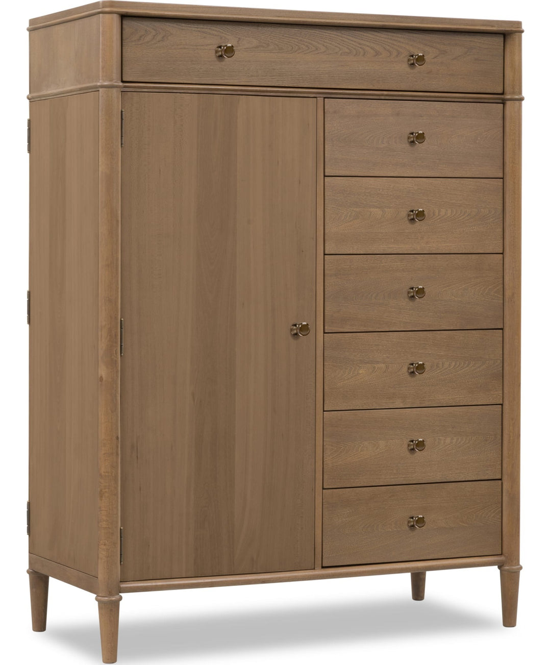 Whitmore Door Chest with Jewelry Storage in Claystone — on a white background