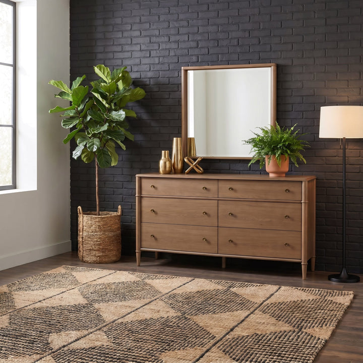 Whitmore Dresser in Claystone — styled with the matching mirror (sold separately)