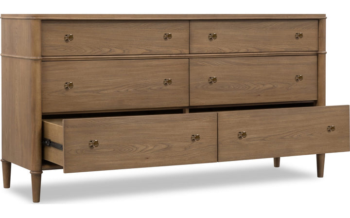 Whitmore Dresser in Claystone — with drawers open