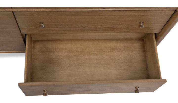 Whitmore Dresser in Claystone — with drawers open