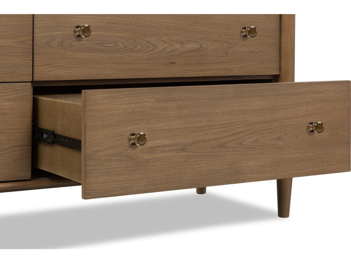 Whitmore Dresser in Claystone — with drawers open
