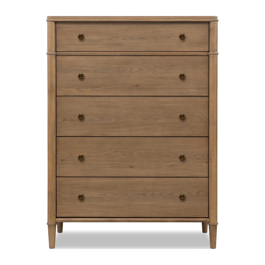 Whitmore Five Drawer Chest by Modus in Claystone — on a white background