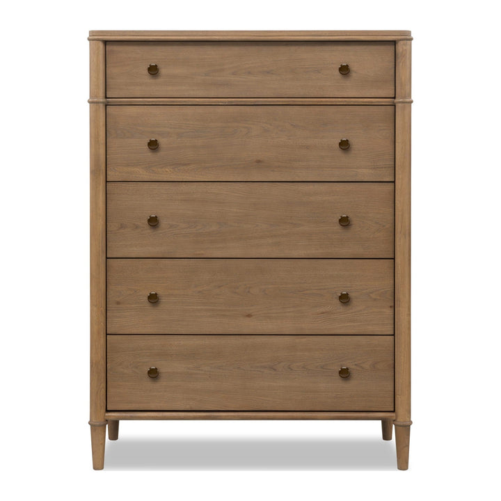 Whitmore Five Drawer Chest by Modus in Claystone — on a white background