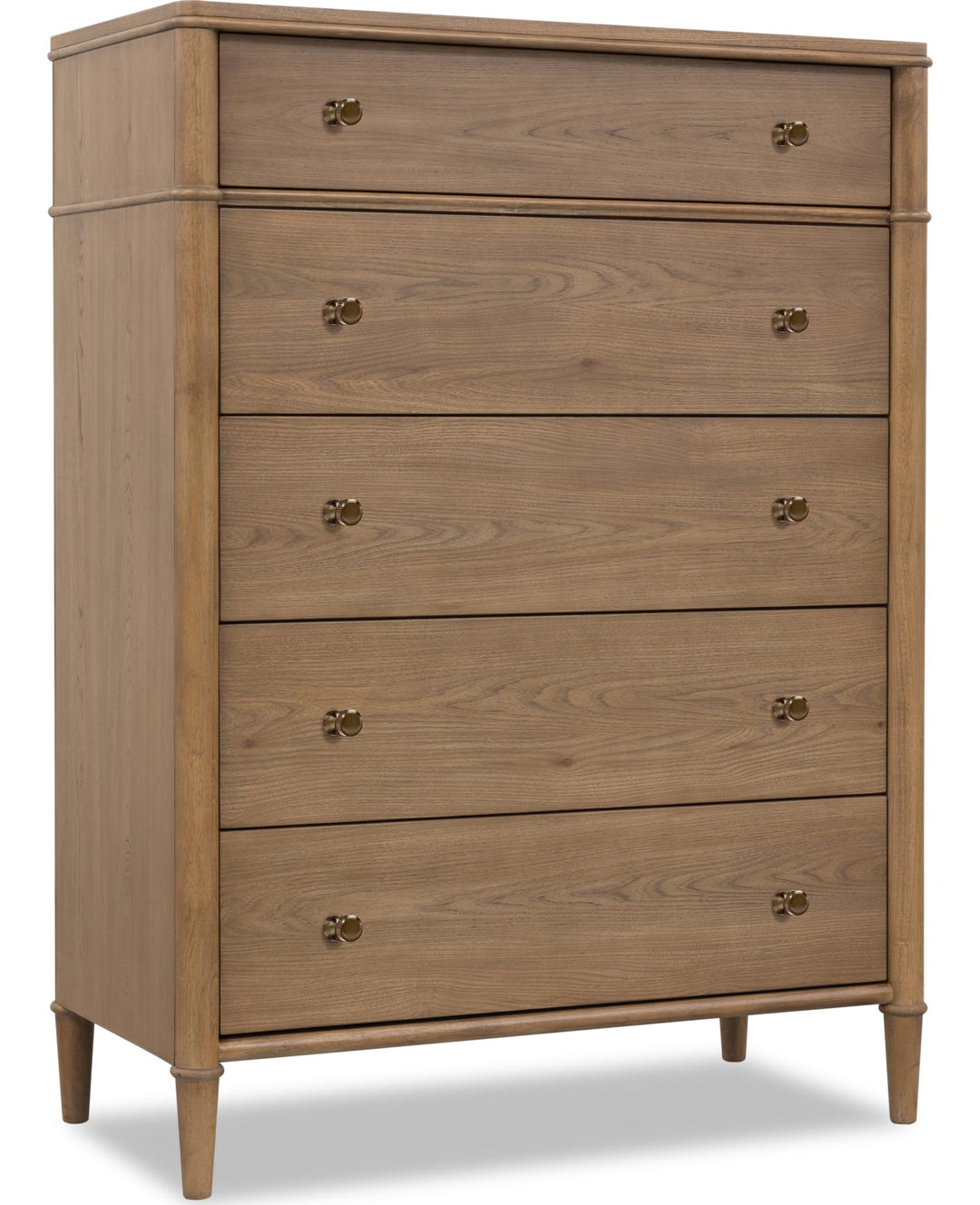 Whitmore Five Drawer Chest in Claystone — on a white background