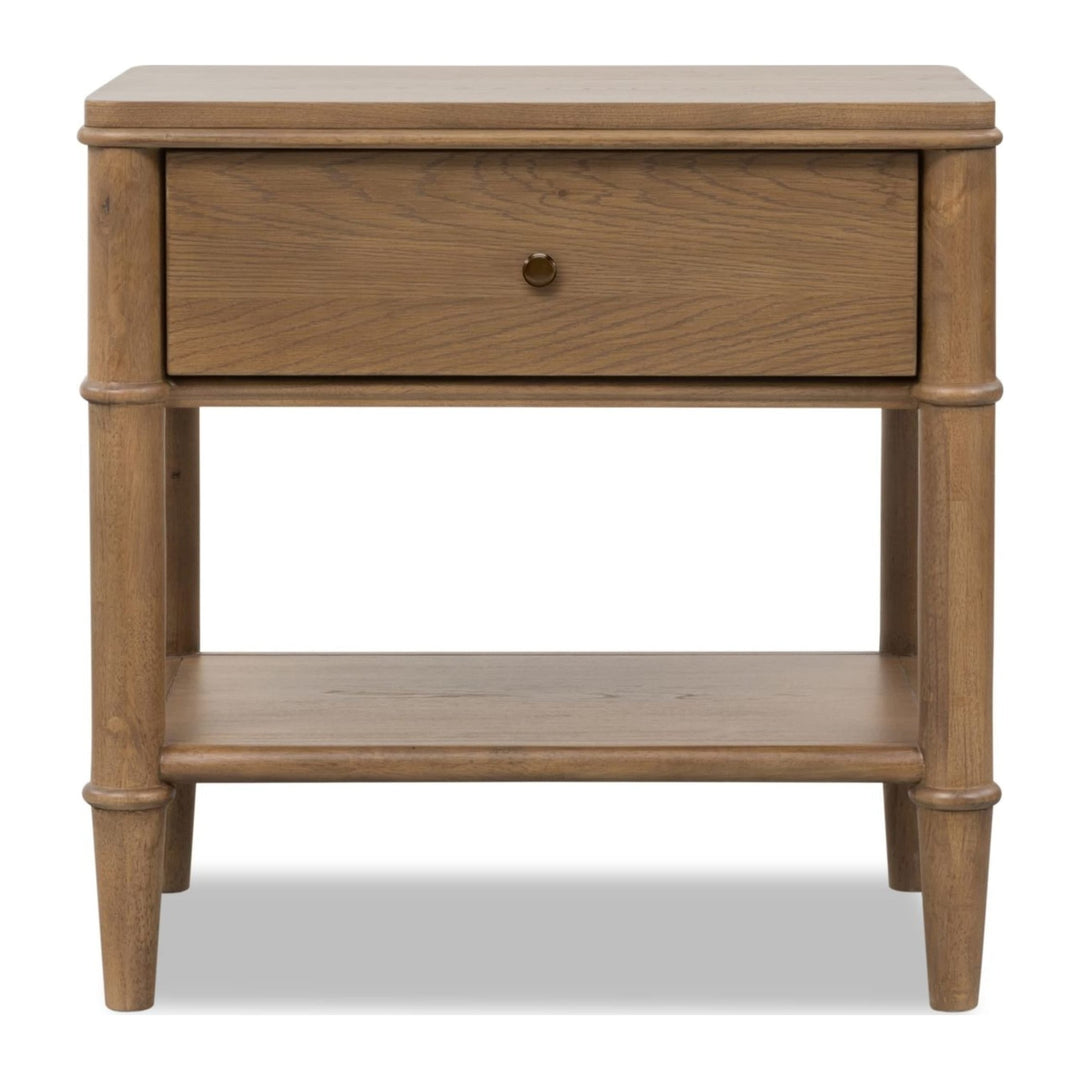 Whitmore One Drawer Nightstand with Cord Management by Modus in Claystone — on a white background