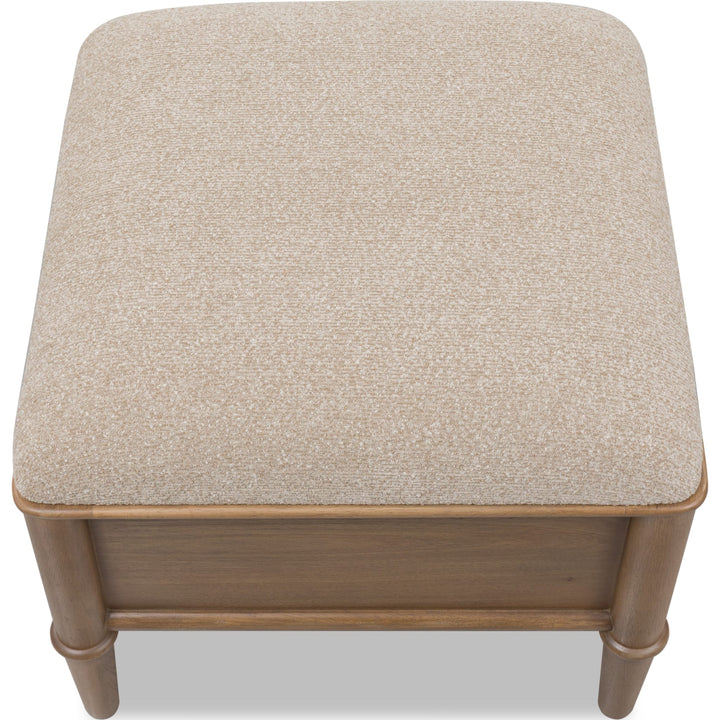 Whitmore Storage Ottoman in Claystone — on a white background