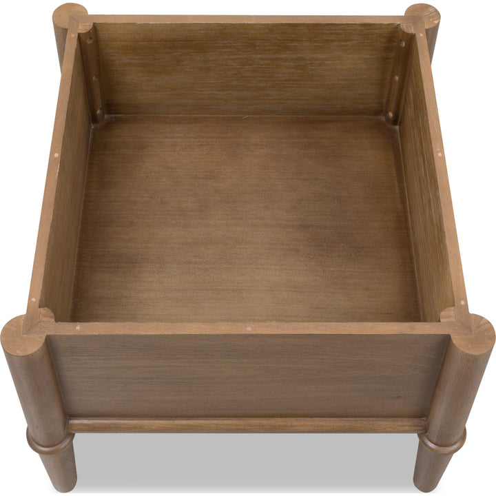 Whitmore Storage Ottoman in Claystone — with the storage lid open