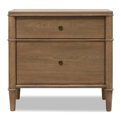 Whitmore Two Drawer Nightstand with Cord Management by Modus in Claystone — on a white background