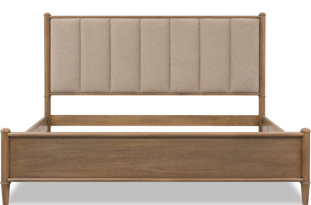 Whitmore Wood and Upholstered Bed — front view without mattress