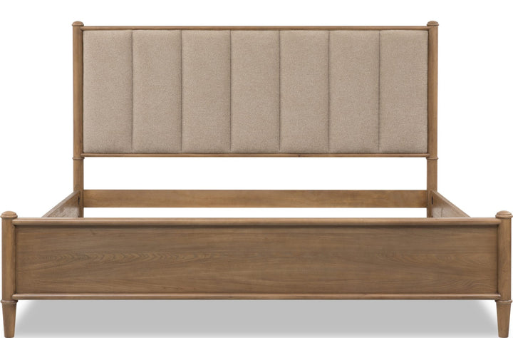 Whitmore Wood and Upholstered Bed — front view without mattress