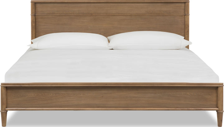 Whitmore Wood Bed in Claystone — white background, front view