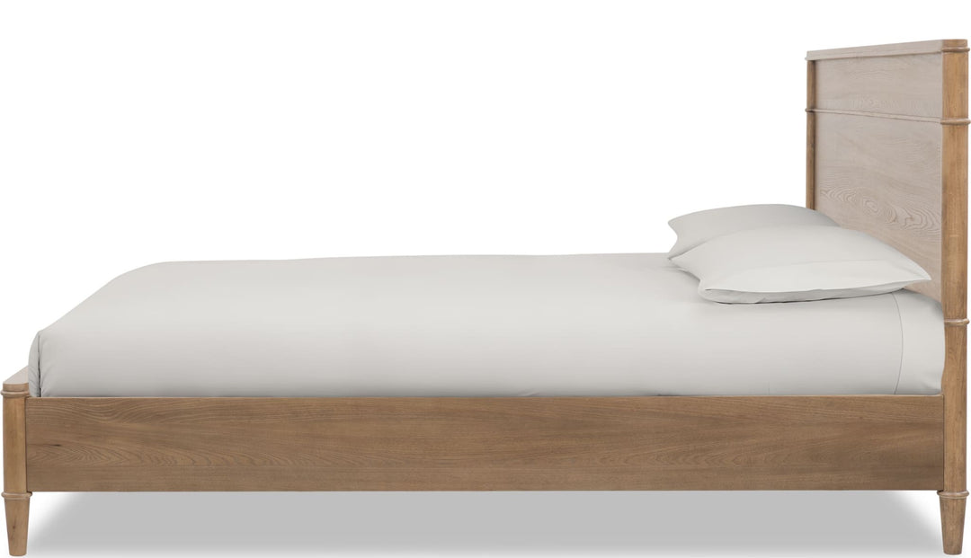 Whitmore Wood Bed in Claystone — white background, side profile