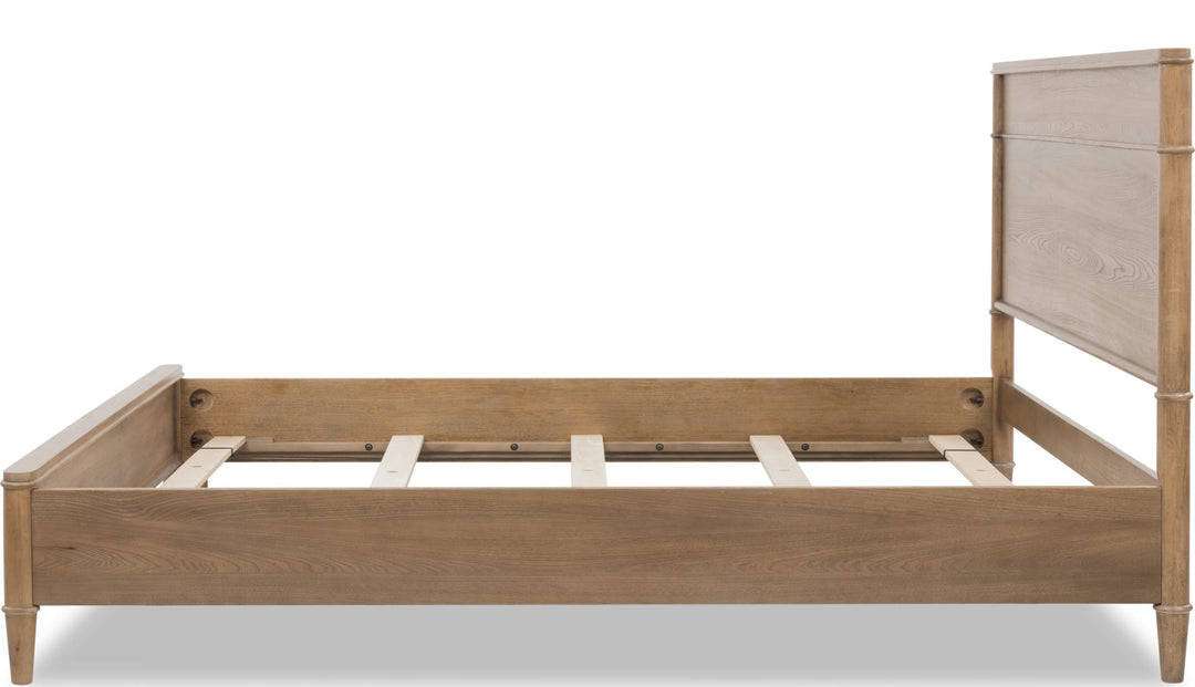 Whitmore Wood Bed in Claystone — side view without mattress