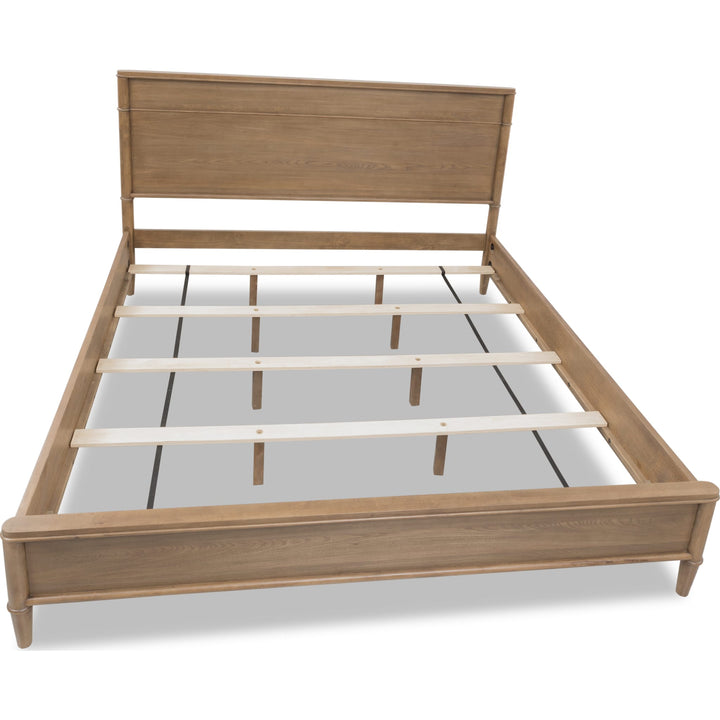 Whitmore Wood Bed in Claystone — without mattress, showing slat platform