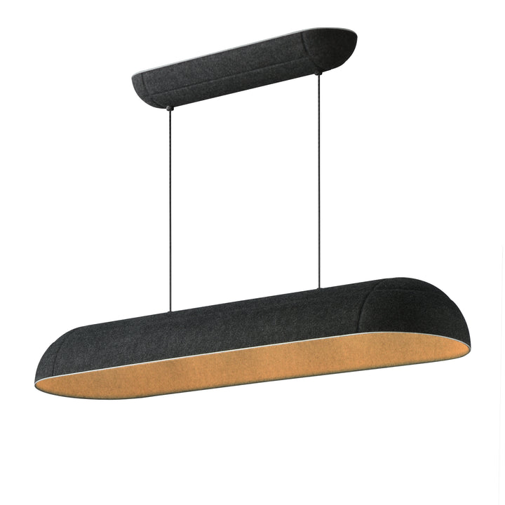 Wimbledon 41" LED Linear Pendant by ET2 Lighting in Dark Gray, front view