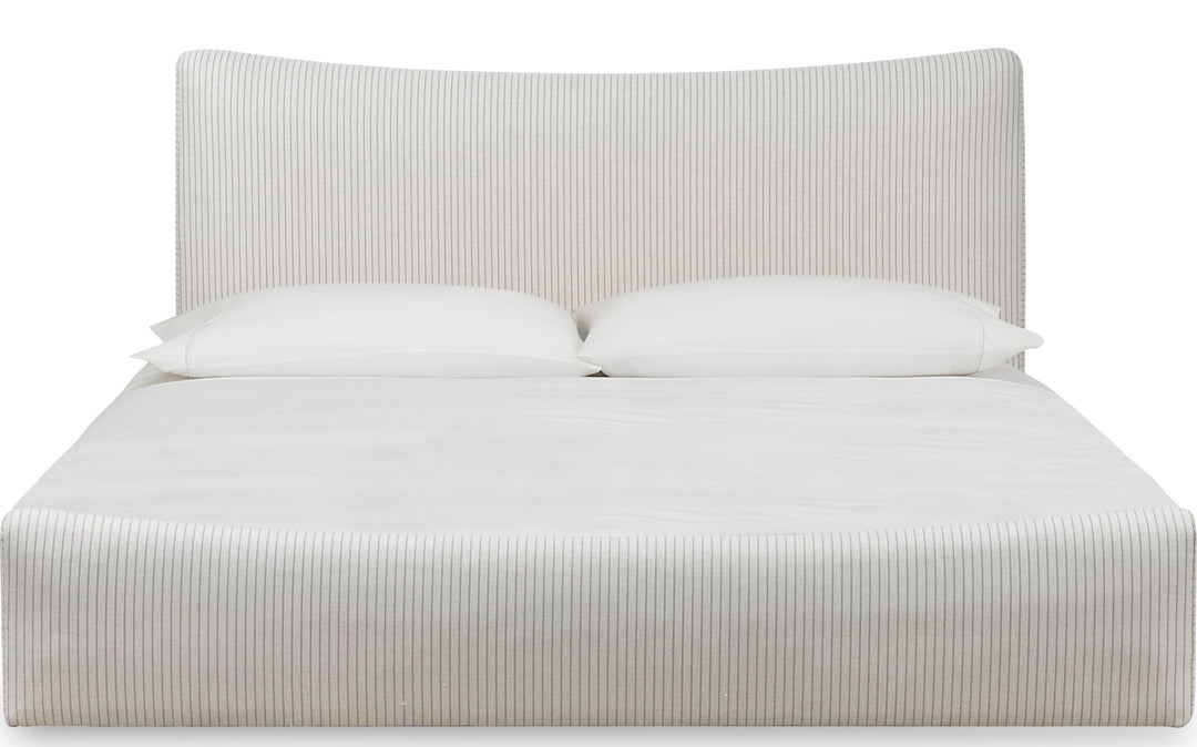 Windham Upholstered Bed in Sage — white background, front view