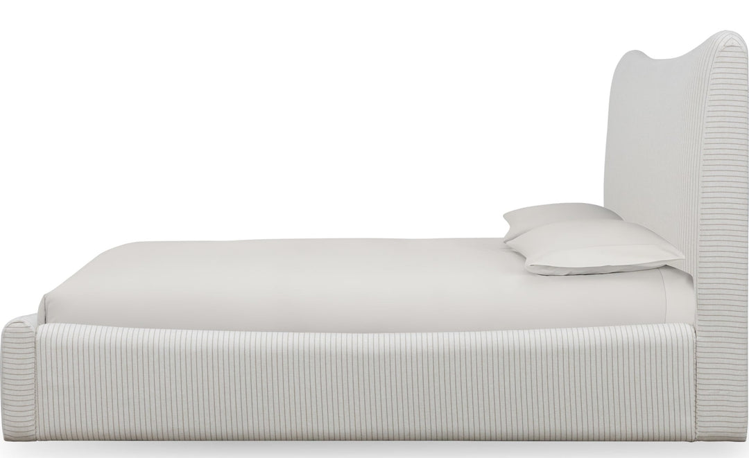 Windham Upholstered Bed in Sage — white background, side profile