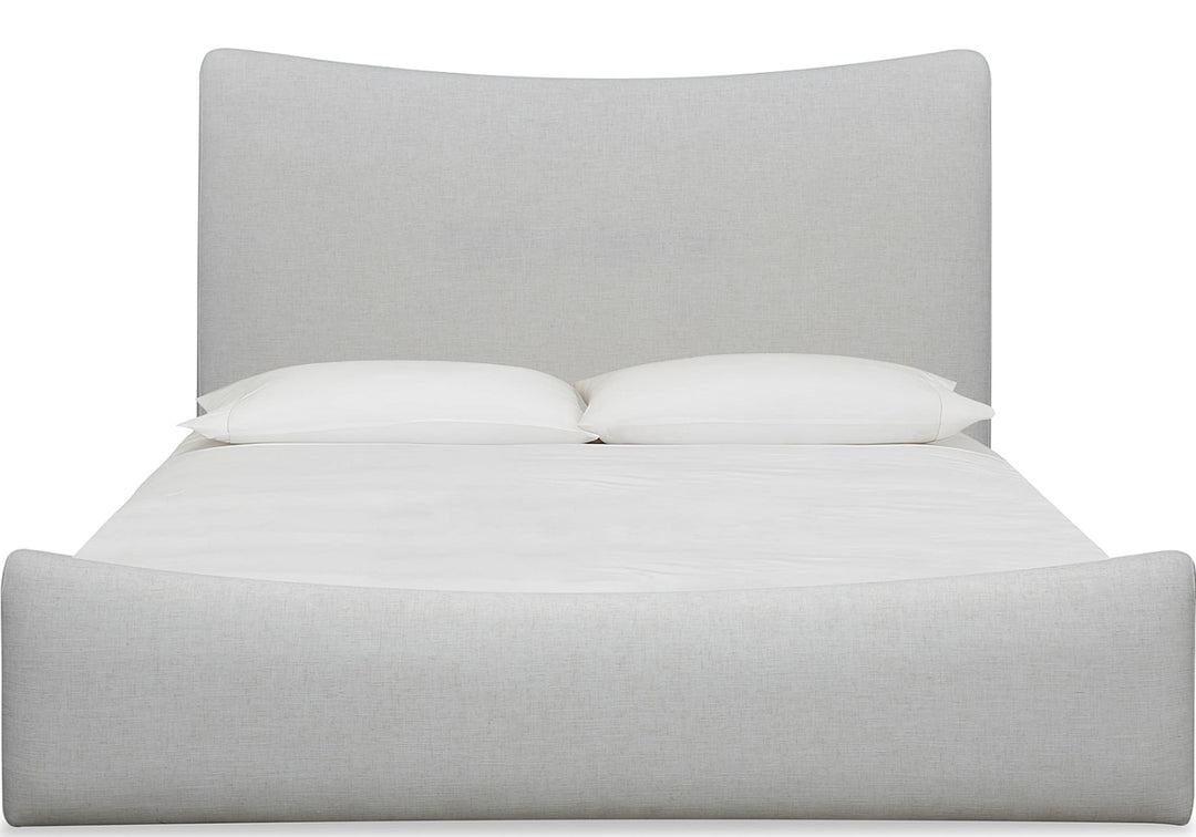 Windham Upholstered Bed in Whipped Honey — white background, front view