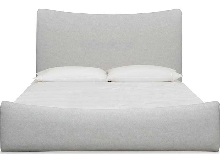 Windham Upholstered Bed in Whipped Honey — white background, front view