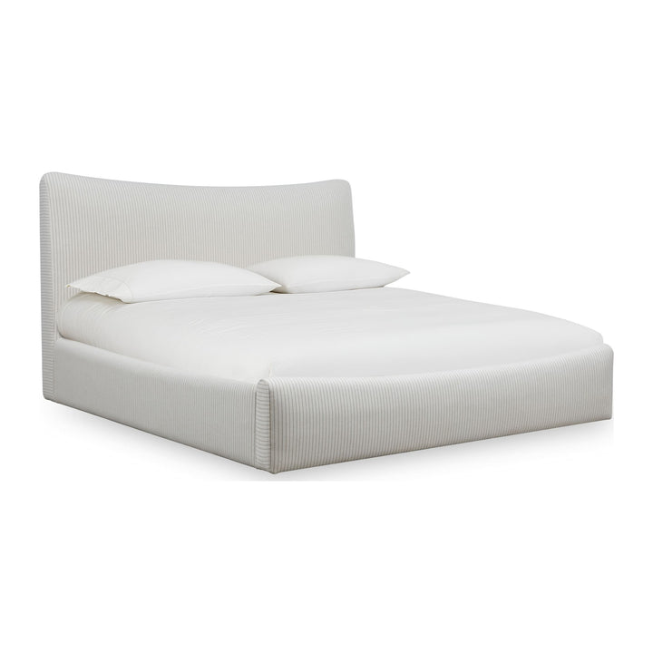 Windham Upholstered Bed by Modus in Sage — white background, angled view