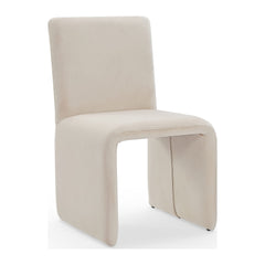 Winston Fully Upholstered Side Chair by Modus in Sand Velvet — product view on a white background