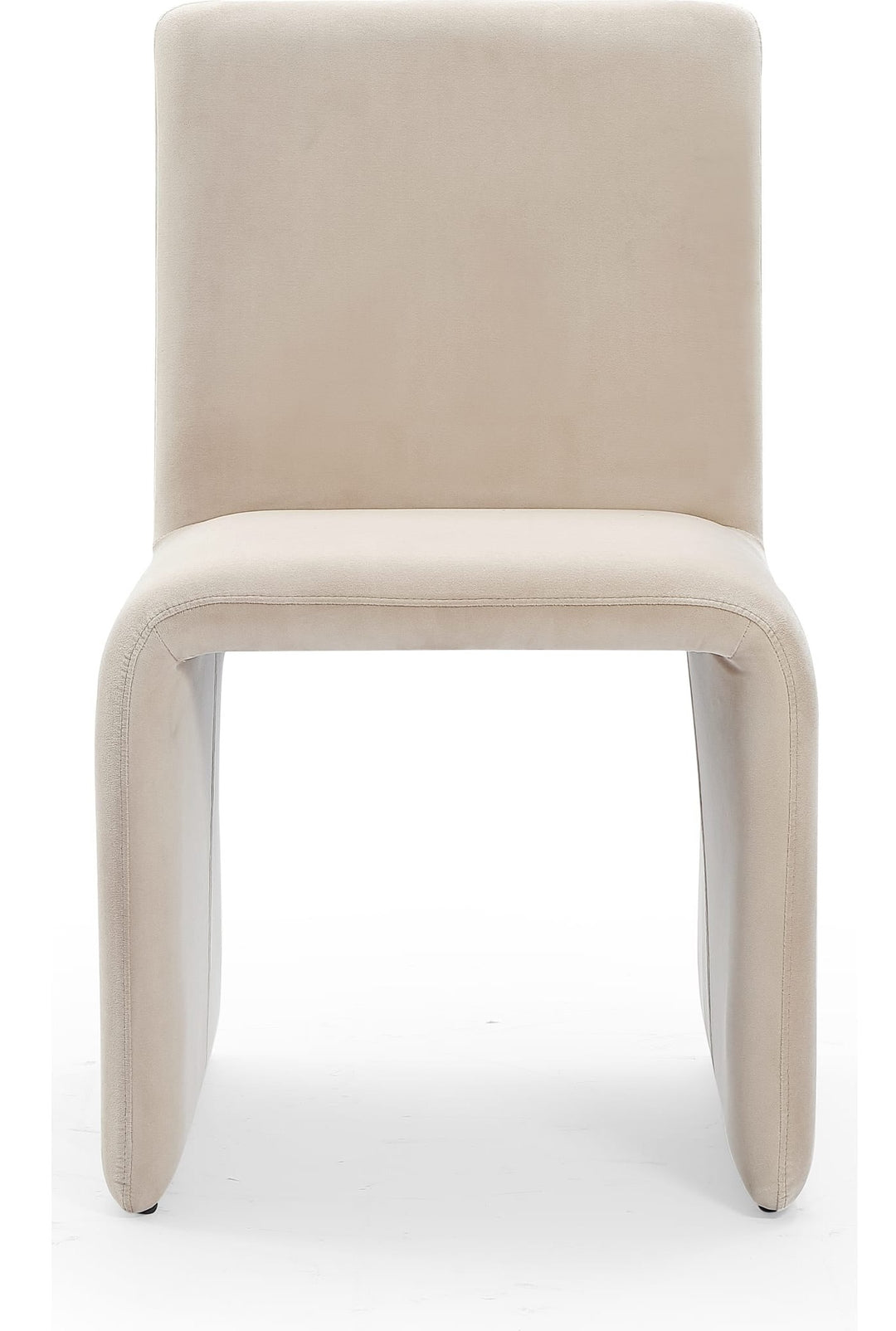 Winston Fully Upholstered Side Chair in Sand Velvet — product view on a white background