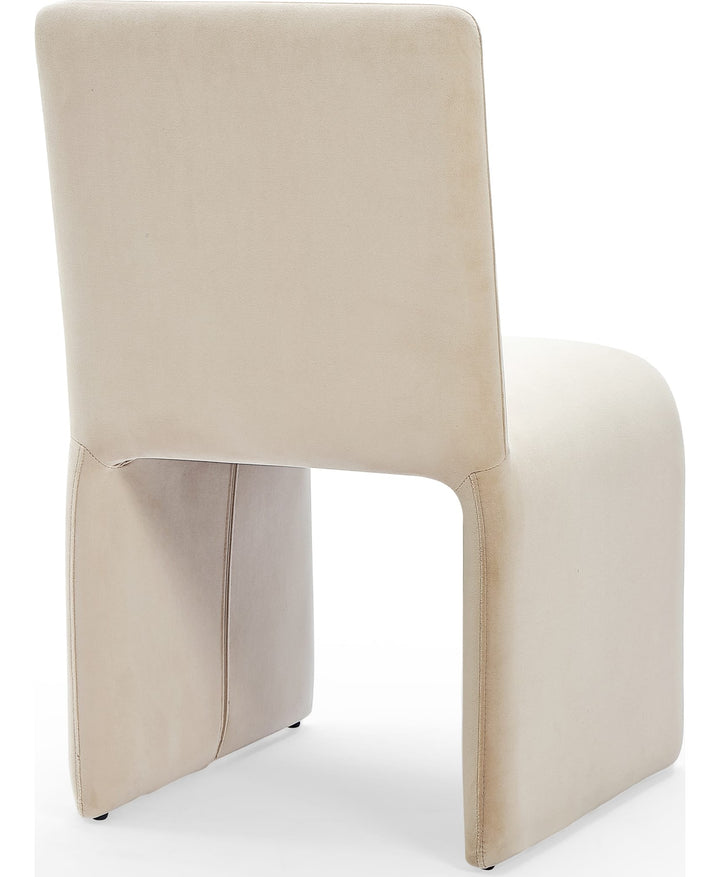 Winston Fully Upholstered Side Chair in Sand Velvet — product view on a white background