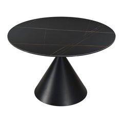 Winston Stone Top Round Dining Table by Modus in Black — product view on a white background