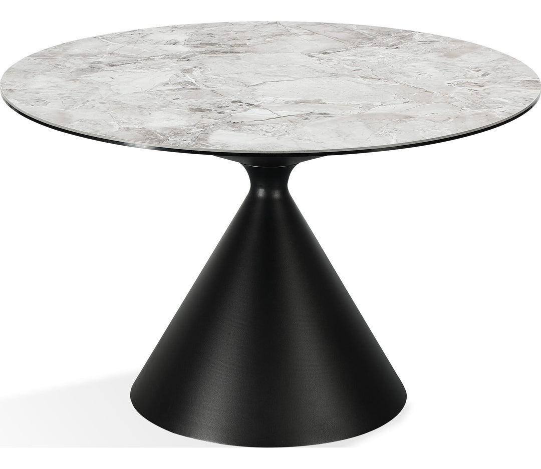 Winston Stone Top Round Dining Table in Grigio — product view on a white background