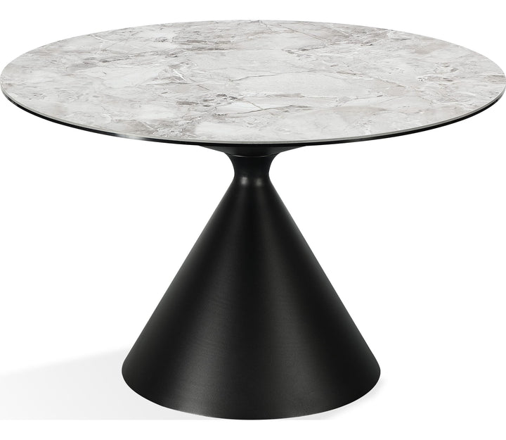 Winston Stone Top Round Dining Table in Grigio — product view on a white background