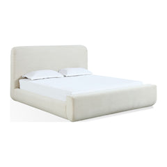 Wisteria Upholstered Platform Bed by Modus in Frosty Corduroy — white background, angled view
