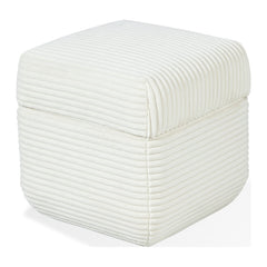 Wisteria Upholstered Storage Ottoman by Modus in Frosty Corduroy — on a white background