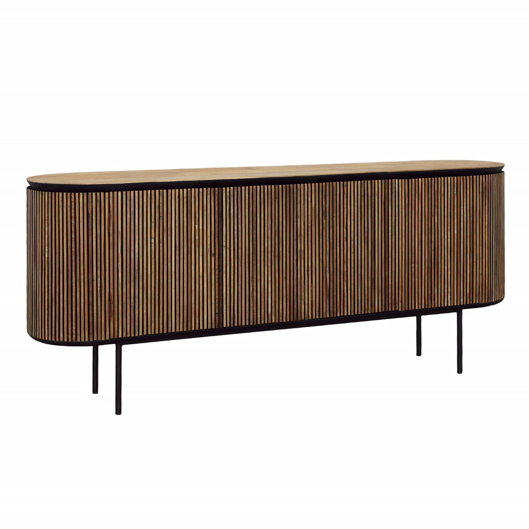 Darby Teak and Metal Sideboard, three-quarter studio view