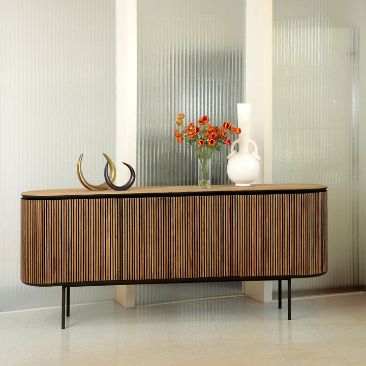 Darby Teak and Metal Sideboard, lifestyle view