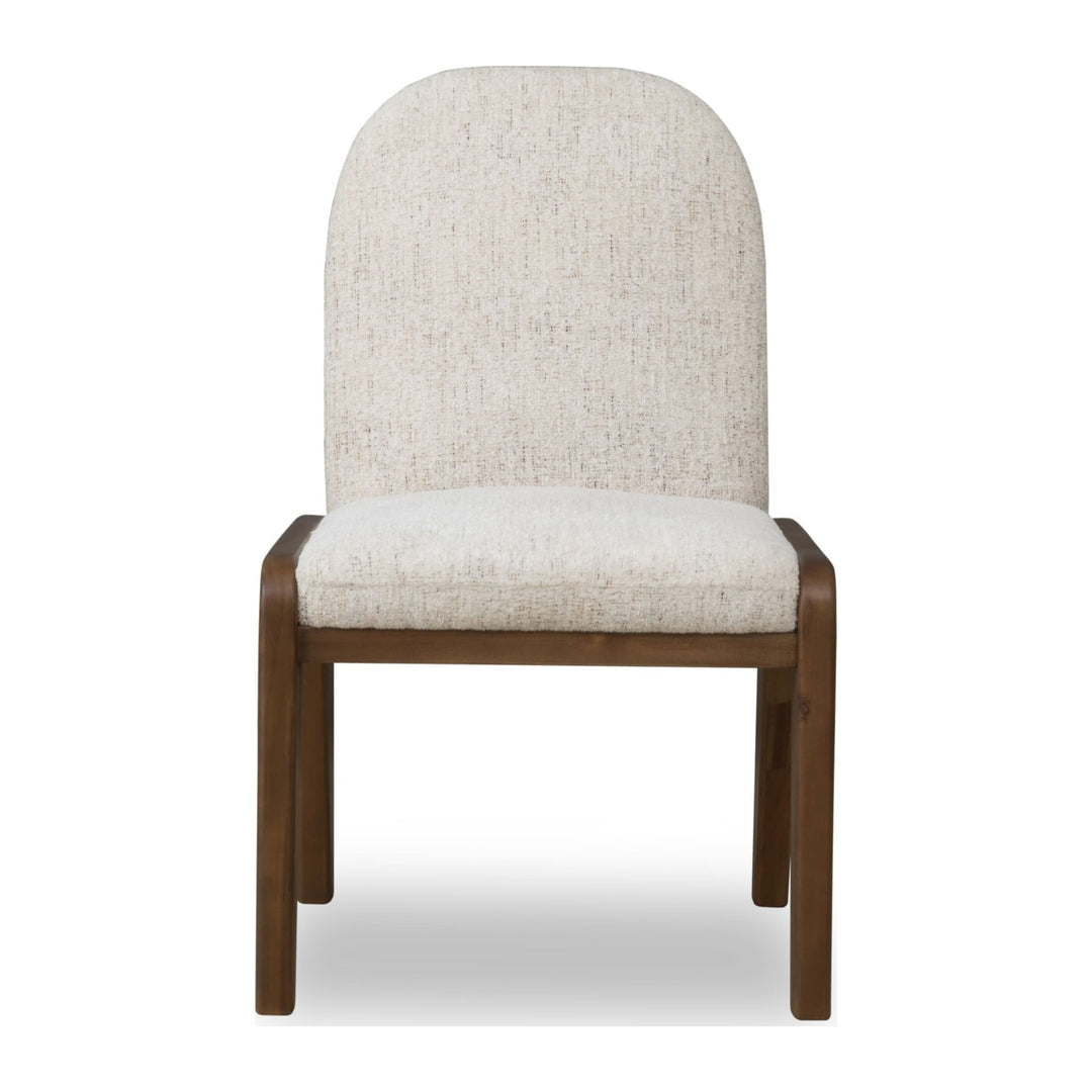 Xolani Chenille Upholstered Dining Chair by Modus in Chinchilla and Impala — product view on a white background