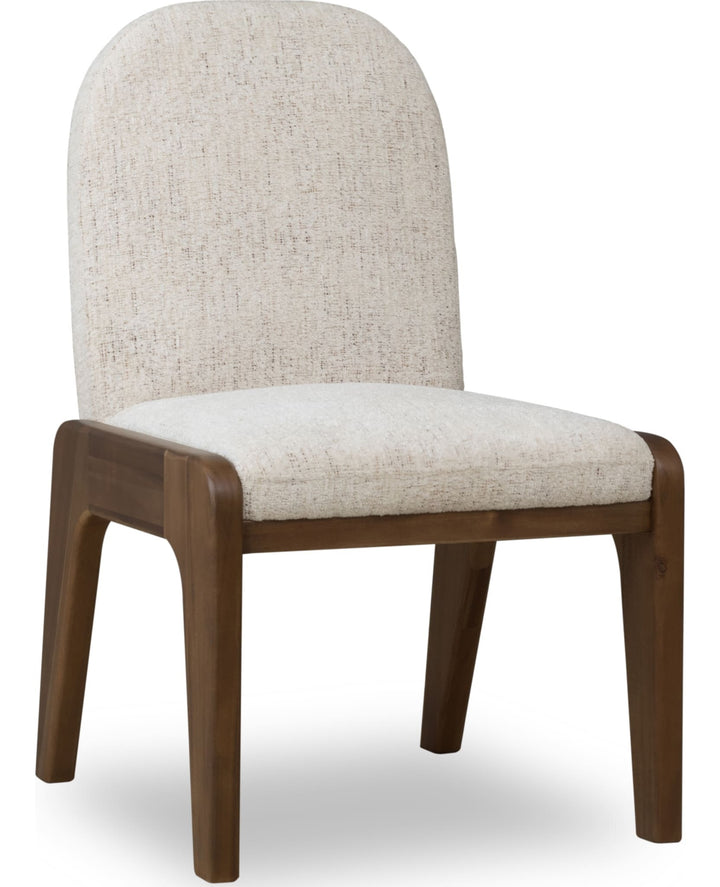 Xolani Chenille Upholstered Dining Chair in Chinchilla and Impala — product view on a white background