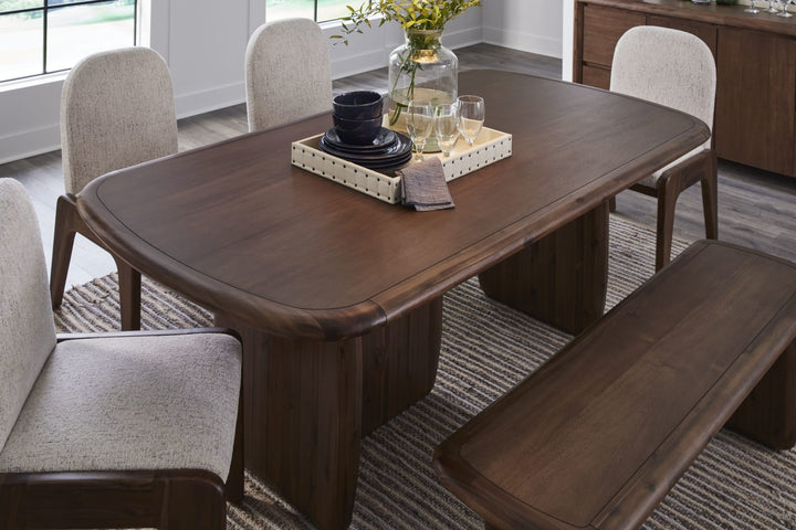 Xolani Dining Bench in Impala — lifestyle photo