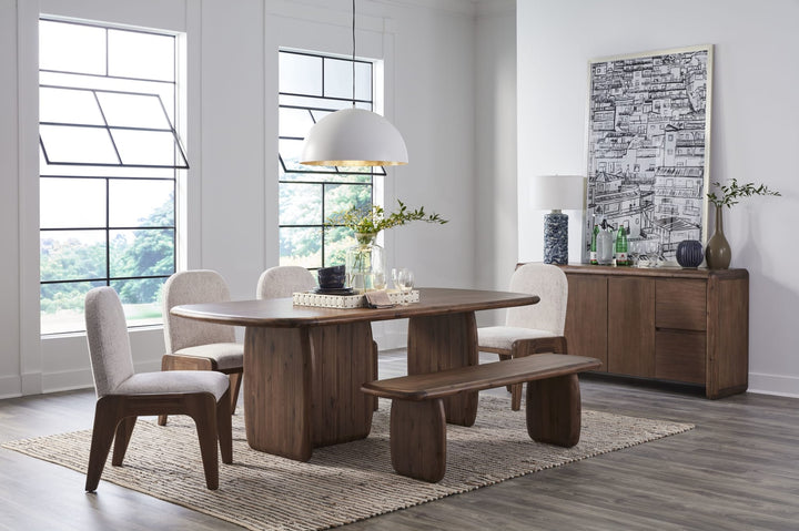 Xolani Dining Bench in Impala — lifestyle photo