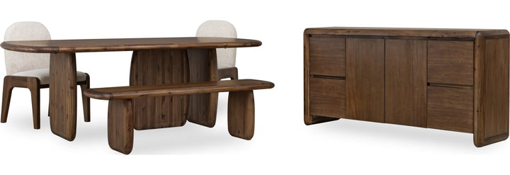 Xolani Dining Bench in Impala — product view on a white background