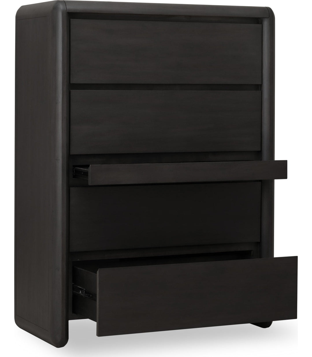 Xolani Five Drawer Chest with Jewelry Tray in Jaguar — with drawers open