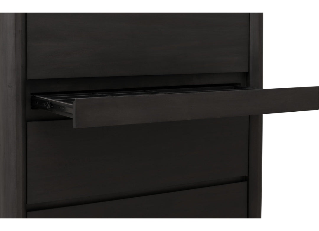 Xolani Five Drawer Chest with Jewelry Tray in Jaguar — with drawers open