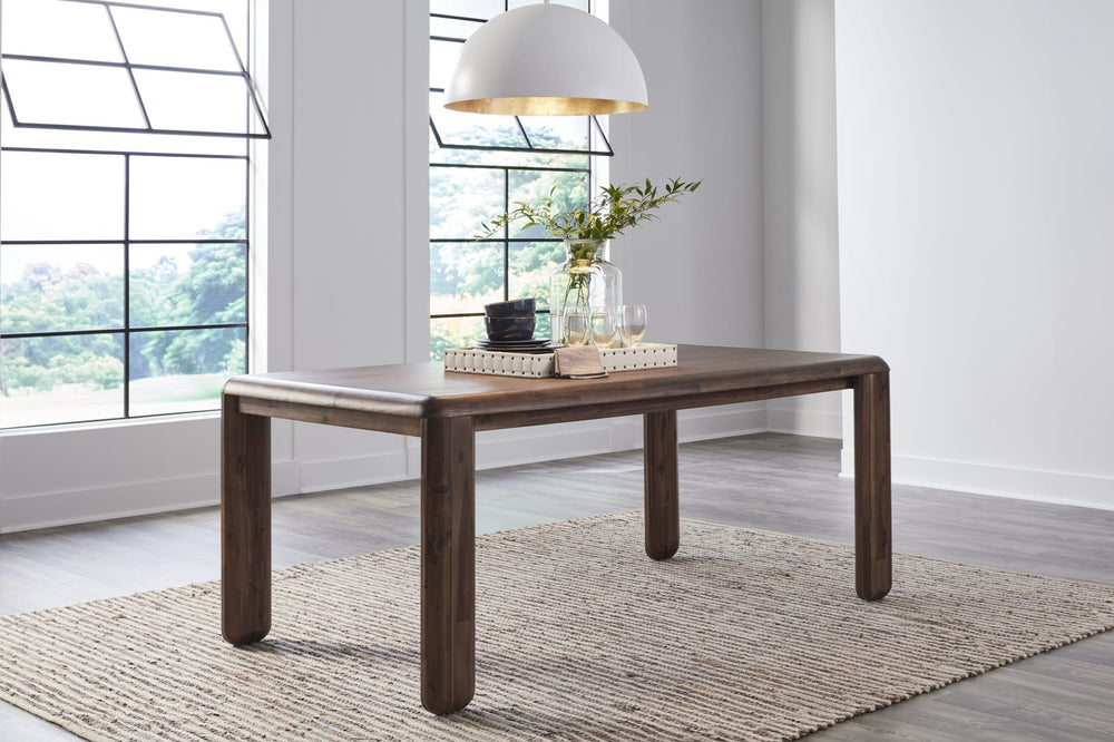 Xolani Leg Dining Table in Impala — lifestyle photo
