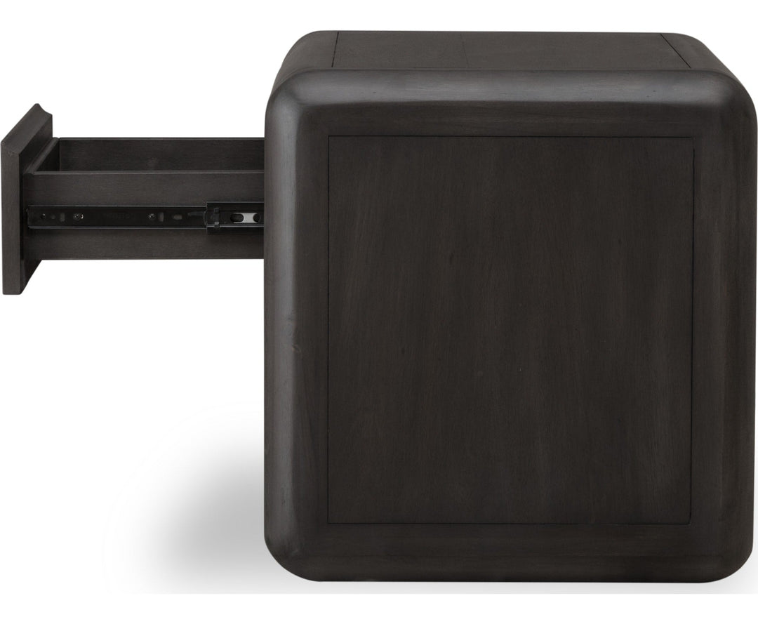 Xolani One Drawer Nightstand in Jaguar — with drawers open