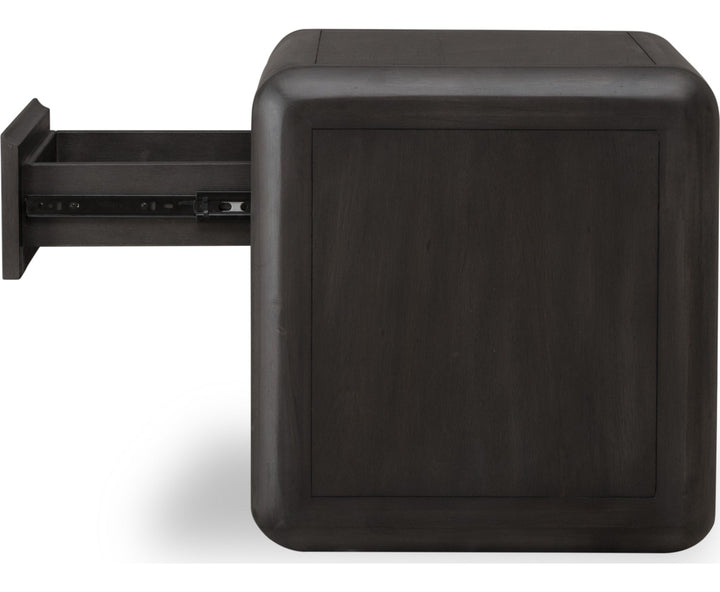 Xolani One Drawer Nightstand in Jaguar — with drawers open